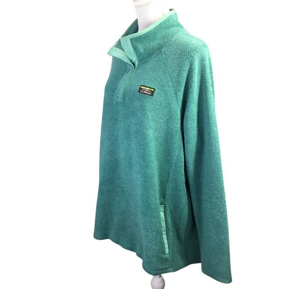 L.L. Bean T Quarter Snap Tumbled Sherpa Fleece Women's Plus 3X Pullover 518991 - Picture 3 of 9